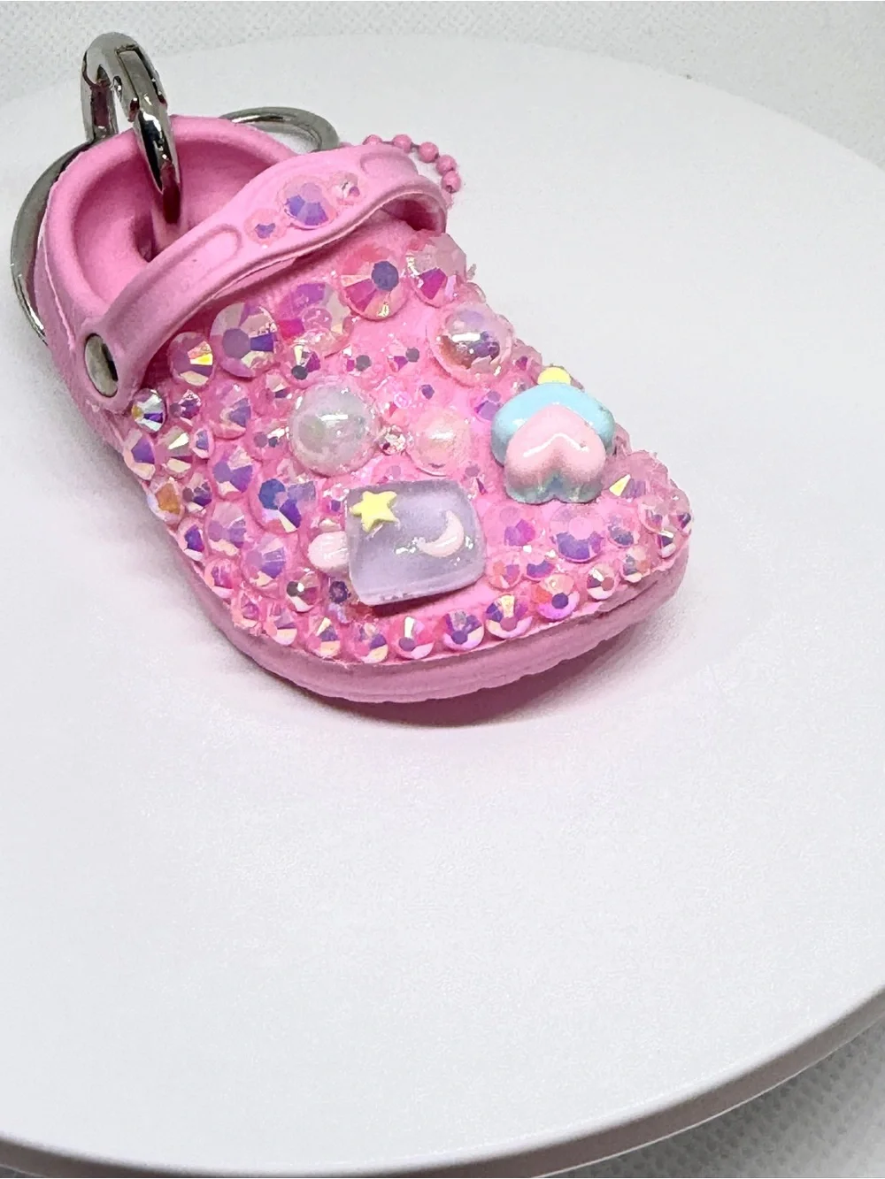 Pink Jeweled Clog Keychain